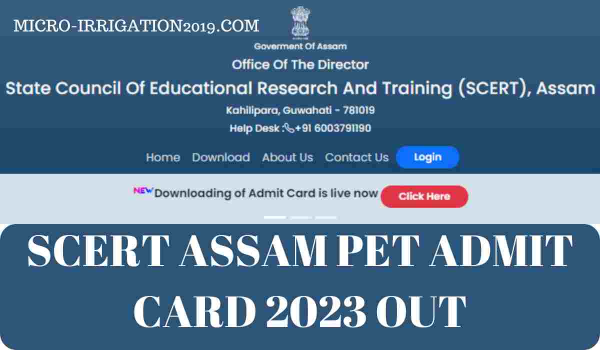 SCERT Assam DELED PET Admit Card 2023